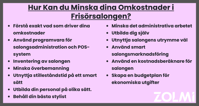 Hur kan du minska dina omkostnader i frisörsalongen