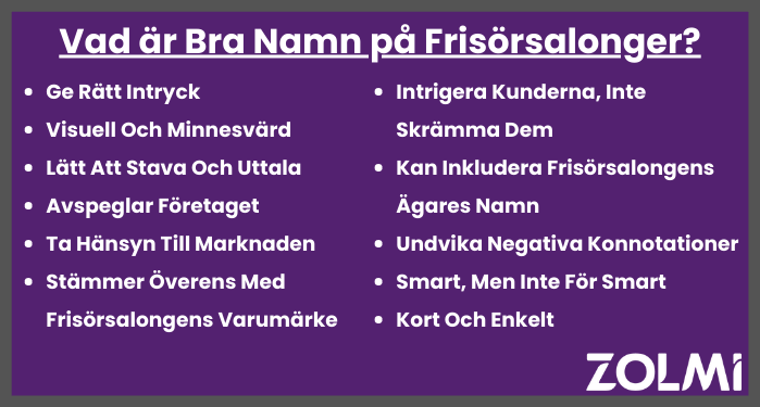 Vad är bra namn på frisörsalonger?